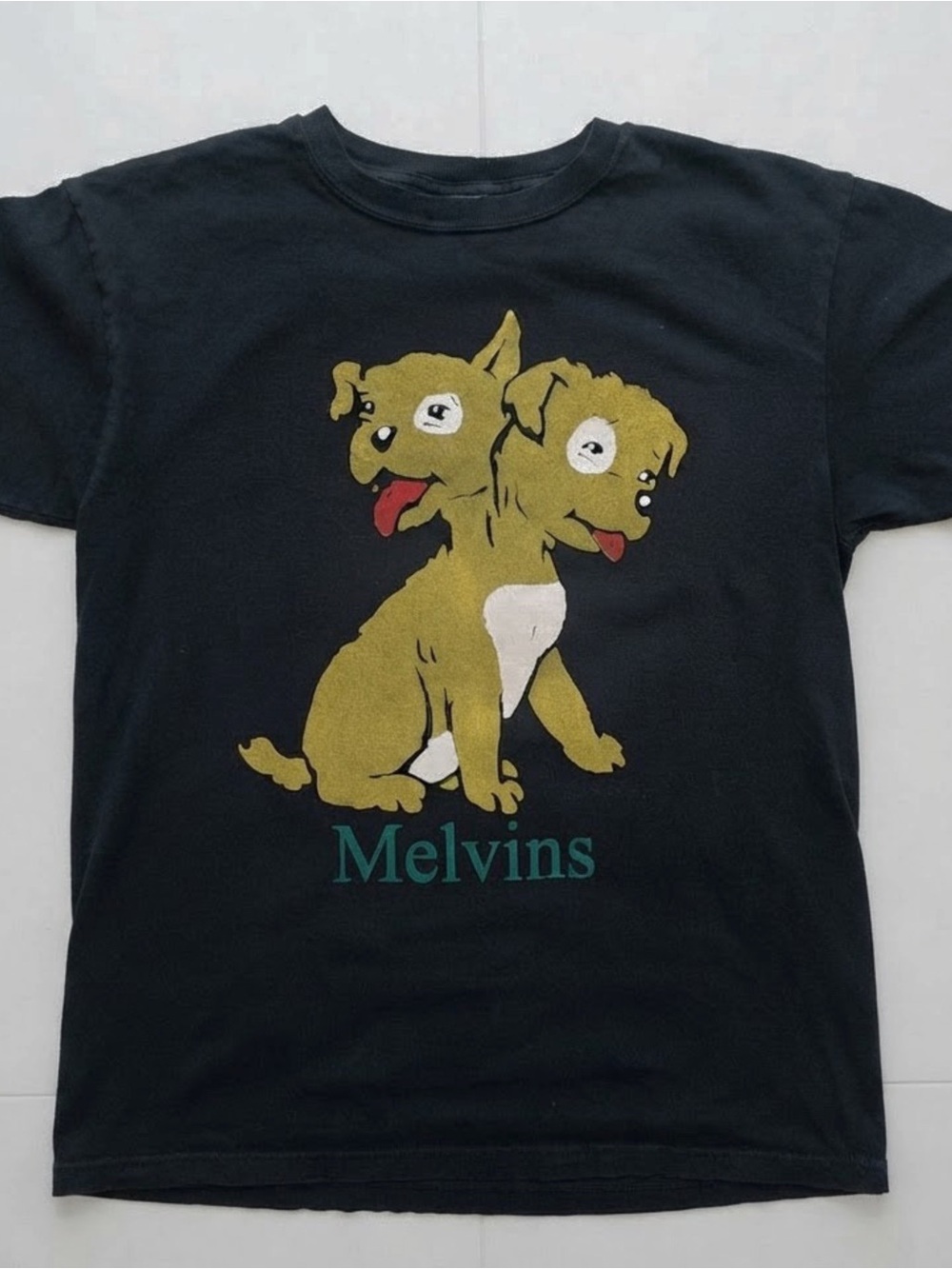 Gildan Black Short Sleeve Tee with Gold Two-Headed Dog & Teal Logo